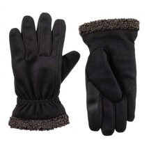 Isotoner men’s recycled microsuede and berber glove in Black - $44.00