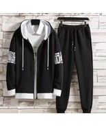 Casual Men Sport Suit Loose Fit Hooded Cardigan Sweatshirt Pants Set 2pcs - €33,46 EUR