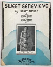 Sweet Genevieve Piano Sheet Music By Henry Tucker 1935 Ukulele &amp; Guitar Chords - $6.95