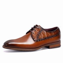 S carved suit genuine leather brown laces designer brand brogues wedding shoes phenkang thumb200