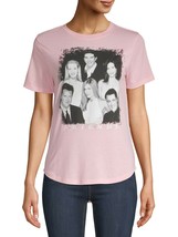 Friends TV Show Juniors Tee Cast Group Photo Picture Pink T-Shirt Medium... - $16.78