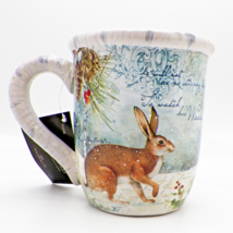 Susan Winget Winter Lodge Mug Rabbit Robert Stanley 2019 Aspen Cove Coffee - £11.79 GBP