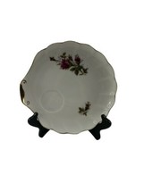 Vintage Moss Rose Scalloped Gold Rim Luncheon Snack Plate Replacement  - $6.92
