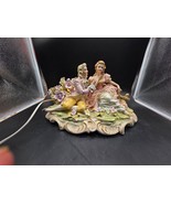 Lenwile Ardalt Victorian Couple Vintage Figurine  Porcelain Lamp Music B... - $1,615.58 MXN