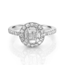 Natural 0.79ct Diamond Engagement Ring Invisible Set 18K White Gold G VS1 - $3,066.75