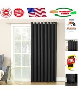 Stylish Black Sliding Patio Curtain Panel, 100&quot;W x 84&quot;L - Energy Efficient - $23.90 CAD