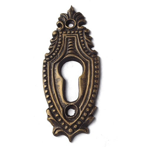 4.4&quot; Brass Decorative Key Hole / Door Lockset Plate Ornament - $35.00