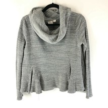 Anthropologie Postage Stamp Womens Sweater Oversized Pleated Waffle Knit Gray XS - £15.12 GBP