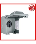 50 Amp Lockable Outdoor Electrical Receptacle Panel - Ideal for RVs &amp; Ge... - $925.71 MXN