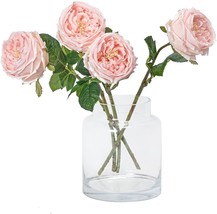Vibrant Pink Roses Peonies Latex Fake Flower Living Room Decoration Duyone Fake - £31.22 GBP