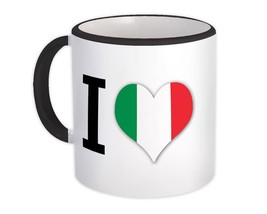 I Love Italy : Gift Mug Flag Heart Crest Country Italian Expat - £12.68 GBP