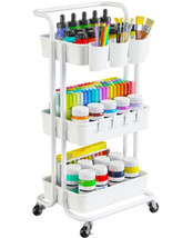 Rolling Storage Cart with Hanging Cups &amp; Hooks - Mobile Utility Cart for... - $113.08