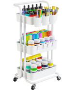 Rolling Storage Cart with Hanging Cups &amp; Hooks - Mobile Utility Cart for... - $113.08