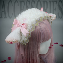 Sheep Ears Headband Kawaii Lolita Accessories Cosplay Hair Hoop JK Girl Hairpin - £8.49 GBP