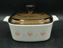 Vtg Corning (A-1 1/2-B) 1.5 Liter Forever Yours Design Casserole Dish an... - $26.72