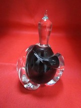 Signed Blodget Glass paperweight perfume black bottle 5&quot; - $54.45