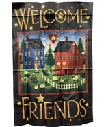 Welcome Friends House Flag Summer Garden Decor Farmhouse Rustic Primitiv... - $14.84