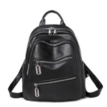 Hion women s retro backpacks pu waterproof backpack for girls schoolbag female shoulder thumb200
