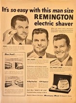Remington 60 Deluxe Men&#39;s Electric Shaver-1954 Vintage Print Ad - $181.88 MXN
