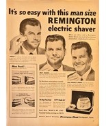 Remington 60 Deluxe Men&#39;s Electric Shaver-1954 Vintage Print Ad - $180.58 MXN