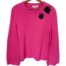 Prabal Gurung Pink Sweater M Pullover Black Sequins Bell Sleeves Designe... - £29.10 GBP