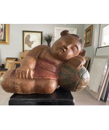 Vintage Sleeping Girl of Guanyin Wood Carving ,Chinese Hand Carved Sculp... - $189.24 CAD