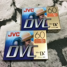 JVC DVC 60 Minute Digital Video Mini DV Cassette Tape JVCM-DV60DU Lot of 2 - £11.81 GBP