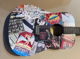 Custom Led Zeppelin Album Zoso Swan Song Decoupage Fender FA-125 Acoustic Guitar - £419.57 GBP
