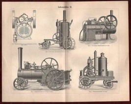 Steam Locomotive Vintage Print Meyers Konservations 1924 Antique - £64.75 GBP