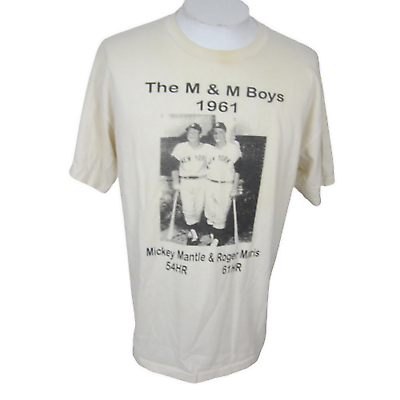 Delta Pro Weights t shirt XL Baseball Mickey Mantel Roger Marris 1961 season - £17.77 GBP