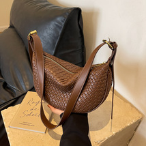 Women&#39;s Handwoven Leather Dumpling Bag, Shoulder Crossbody Bag, Vintage Bag - £25.91 GBP