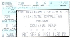 Grateful Dead Concert Ticket Stub September 6 1991 Richfield Ohio - £27.66 GBP