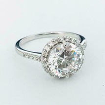 2.42Ct White Round Diamond Engagement Wedding Promise Bridal Ring 14k White Gold - £206.30 GBP