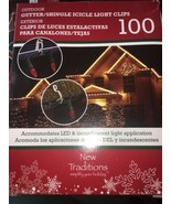 gutter shingle icicle light clips 100 new traditions-BRAND NEW-SHIP SAME... - £13.16 GBP