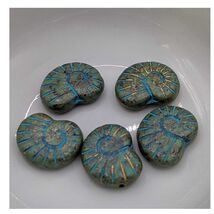 Fossil-inspired Czech Glass Beads - $4.25