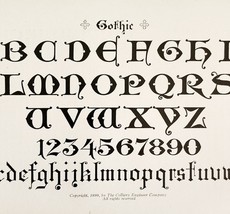 Gothic Text Font Example 1899 Victorian Crafts Drawing Art Ephemera DWKK20 - $375.23 MXN