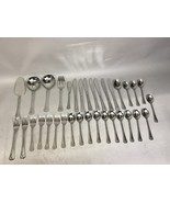 Set Of 34 - Supreme Cutlery Shell Interlace Stainless Japan Flatware Set - $459.46 MXN