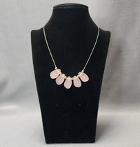 Vintage Avon Pastel Pink Frosted Petals Gold-tone Beaded Necklace 18.5&quot; ... - £14.08 GBP