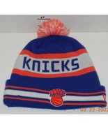 New York Knicks Pom NBA Knit Beanie Hat Cap Orange Blue Hardwood Classic - €22,75 EUR