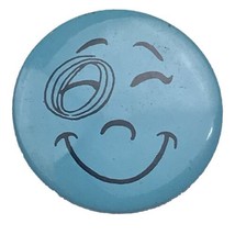 Happy Face With Monocle Vintage Pin Pinback Button Blue - $10.00