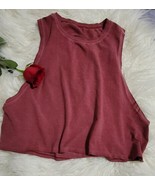 Lululemon Muscle Women&#39;s Tank Burgundy Pima Cotton Sz 12 - $40.26 CAD