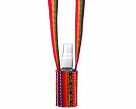 Tribal Striped Material Hand Sanitizer Holder Necklace with Empty Bottle - Women - $14.84