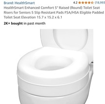 Portable 5-Inch Elevation Toilet Seat Riser for Elderly - Slip-Resistant... - $459.10 MXN