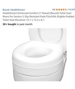 Portable 5-Inch Elevation Toilet Seat Riser for Elderly - Slip-Resistant... - $455.36 MXN