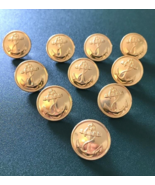 Lot of 10 USSR Navy Uniform Gold tone Metal Buttons 22 mm Anchor with Rope - $11.38 CAD