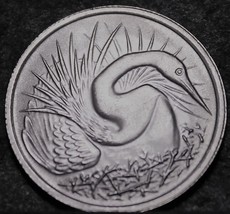 Singapore 5 Cents, 1981 Gem Unc~Great White Egret - $4.10