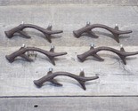 5 Drawer Pulls Antler Horn Handles Cast Iron Deer Elk Cabinet Handle Gra... - $24.99