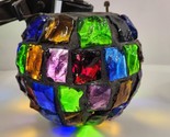 Peter Marsh Nader Chunk Glass Globe 7&quot; Brutalist 1950s Multi Color MCM Vtg - $241.69