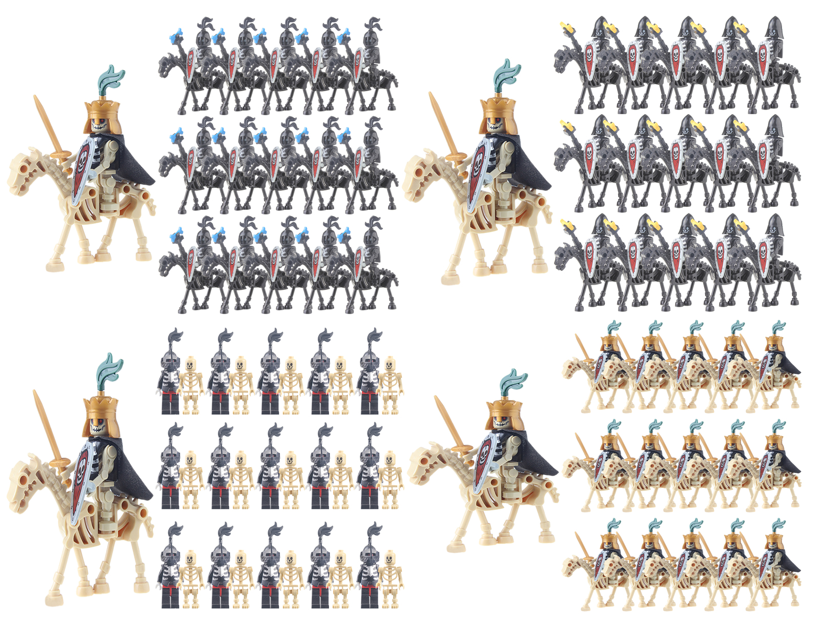 160pcs Castle Skeleton Knights Army Legion Collection Minifigures Toys Gift