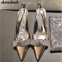 New Summer Fashion Women&#39;s Pumps Sexy CRYSTAL Butterfly-knot STILETTO SH... - £40.94 GBP